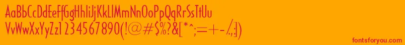 Halseylightcondssk-Schriftart – Rote Schriften auf orangefarbenem Hintergrund