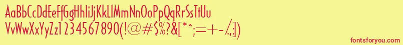 Halseylightcondssk Font – Red Fonts on Yellow Background