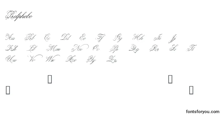 Шрифт Belphebe – алфавит, цифры, специальные символы