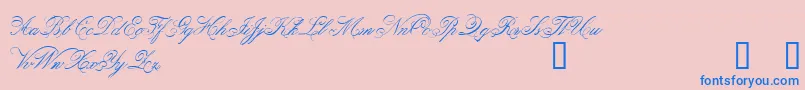 Belphebe-Schriftart – Blaue Schriften auf rosa Hintergrund