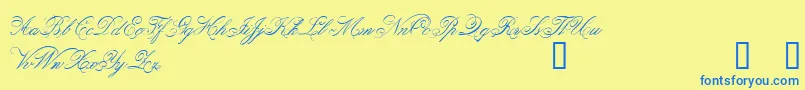 Belphebe Font – Blue Fonts on Yellow Background