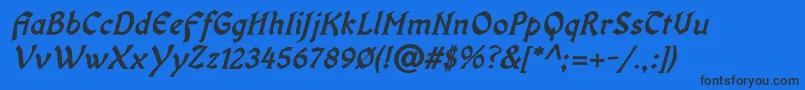 OldaniaadfstdBolditalic Font – Black Fonts on Blue Background