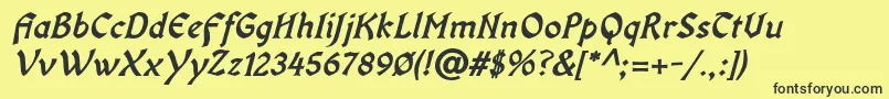 OldaniaadfstdBolditalic Font – Black Fonts on Yellow Background