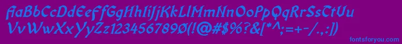 OldaniaadfstdBolditalic Font – Blue Fonts on Purple Background