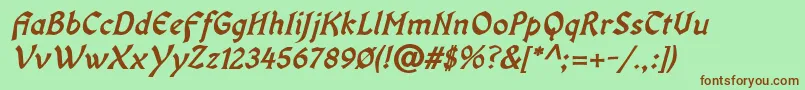 OldaniaadfstdBolditalic Font – Brown Fonts on Green Background