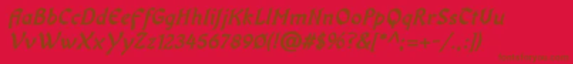 OldaniaadfstdBolditalic Font – Brown Fonts on Red Background