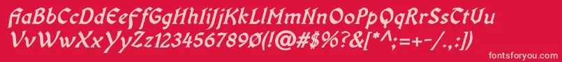 OldaniaadfstdBolditalic Font – Pink Fonts on Red Background