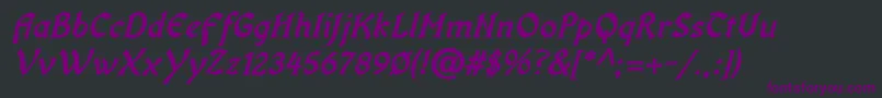 Шрифт OldaniaadfstdBolditalic – фиолетовые шрифты на чёрном фоне