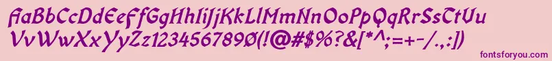 OldaniaadfstdBolditalic Font – Purple Fonts on Pink Background