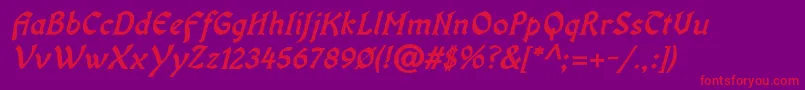 OldaniaadfstdBolditalic Font – Red Fonts on Purple Background