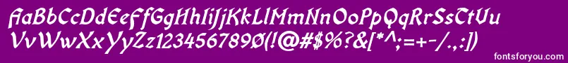 OldaniaadfstdBolditalic Font – White Fonts on Purple Background