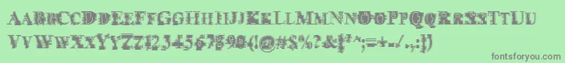 PsiBorgzStreetScrawl Font – Gray Fonts on Green Background