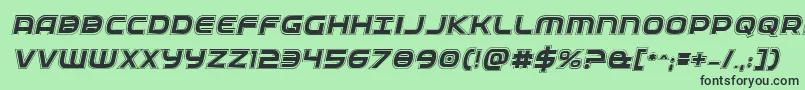 フォントFedserviceacadital – 緑の背景に黒い文字