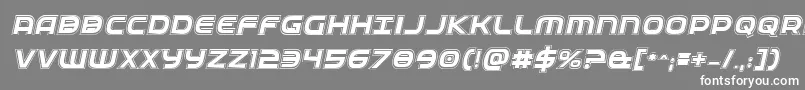 フォントFedserviceacadital – 灰色の背景に白い文字