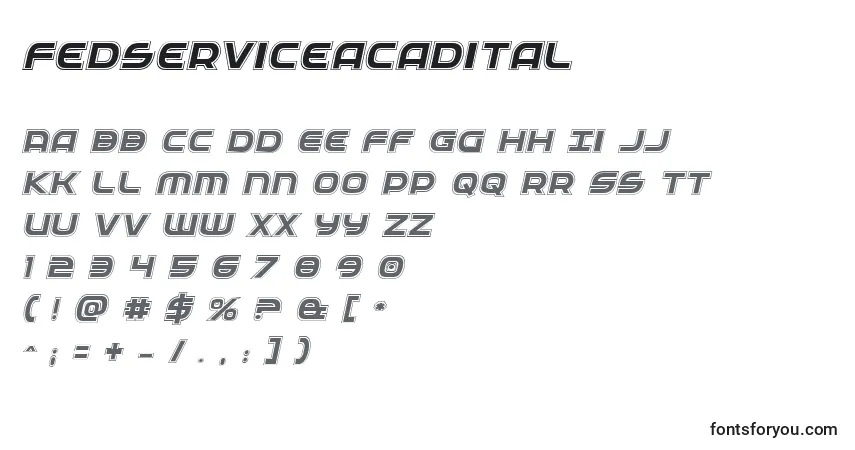 characters of fedserviceacadital font, letter of fedserviceacadital font, alphabet of  fedserviceacadital font