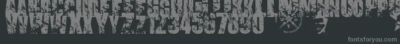 PromsesBrokenDream1-fontti – harmaat kirjasimet mustalla taustalla