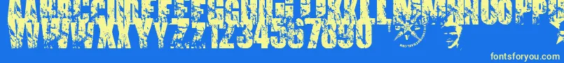 PromsesBrokenDream1 Font – Yellow Fonts on Blue Background