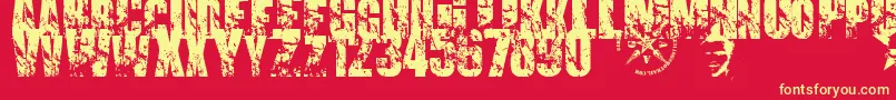 PromsesBrokenDream1 Font – Yellow Fonts on Red Background