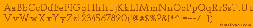 フォントTeletexMedium – オレンジの背景に茶色のフォント