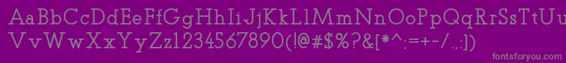 フォントTeletexMedium – 紫の背景に灰色の文字