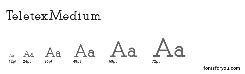 TeletexMedium Font Sizes