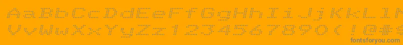 Telidonex Italic-Schriftart – Graue Schriften auf orangefarbenem Hintergrund