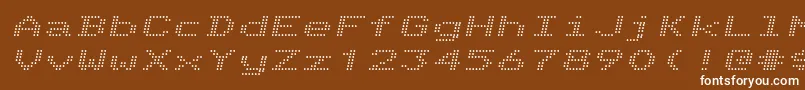 Telidonex Italic-fontti – valkoiset fontit ruskealla taustalla