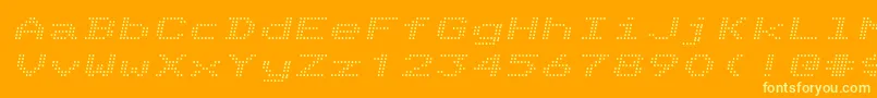 Czcionka Telidonex Italic – żółte czcionki na pomarańczowym tle