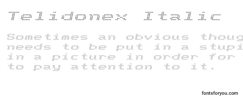 Schriftart Telidonex Italic