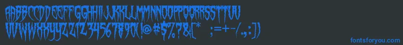 Spiderfingers Font – Blue Fonts on Black Background