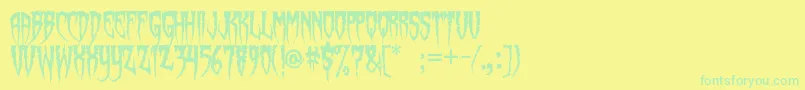 Spiderfingers Font – Green Fonts on Yellow Background