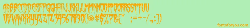 Spiderfingers Font – Orange Fonts on Green Background