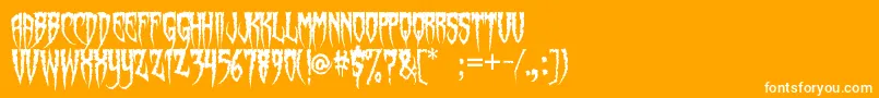 Spiderfingers Font – White Fonts on Orange Background