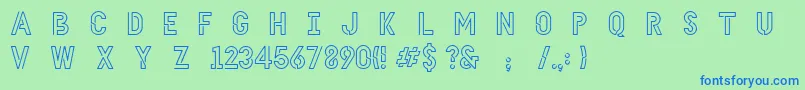 Czcionka HellodenverdisplayregularV1.6 – niebieskie czcionki na zielonym tle