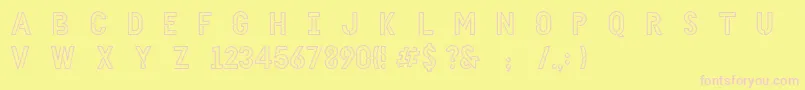 Więcej informacji o czcionce HellodenverdisplayregularV1.6 Czcionka HellodenverdisplayregularV1.6 – różowe czcionki na żółtym tle