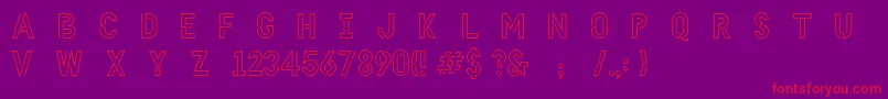HellodenverdisplayregularV1.6-Schriftart – Rote Schriften auf violettem Hintergrund