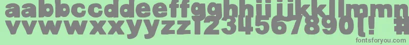 フォントDjbBellyButtonInnie – 緑の背景に灰色の文字