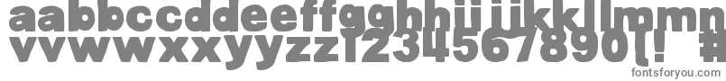 DjbBellyButtonInnie-fontti – harmaat kirjasimet valkoisella taustalla