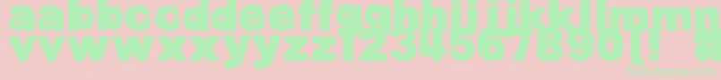 Czcionka DjbBellyButtonInnie – zielone czcionki na różowym tle