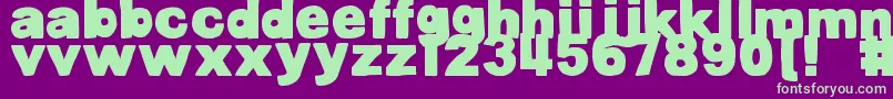 DjbBellyButtonInnie Font – Green Fonts on Purple Background