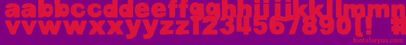 DjbBellyButtonInnie Font – Red Fonts on Purple Background