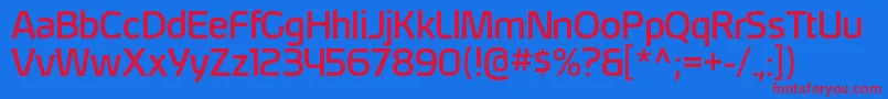 フォントHybreargRegular – 赤い文字の青い背景