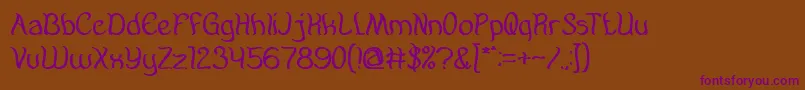 AmazingSymphonyBold Font – Purple Fonts on Brown Background