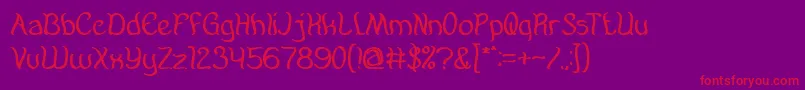 AmazingSymphonyBold-fontti – punaiset fontit violetilla taustalla