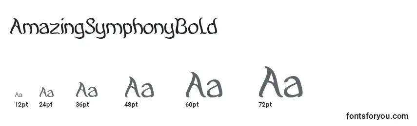 Размеры шрифта AmazingSymphonyBold