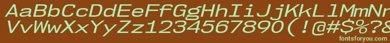 Nk57MonospaceExRgIt Font – Green Fonts on Brown Background