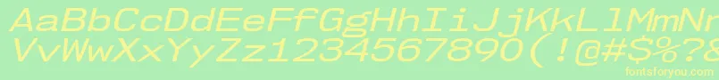 Nk57MonospaceExRgIt Font – Yellow Fonts on Green Background