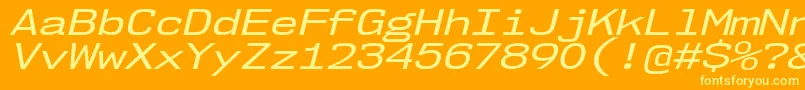 Nk57MonospaceExRgIt Font – Yellow Fonts on Orange Background