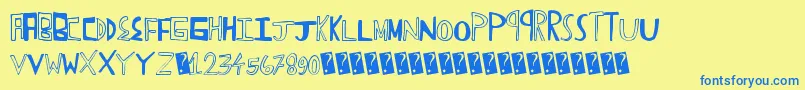 Funtrucks Font – Blue Fonts on Yellow Background