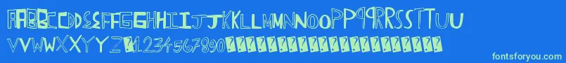 Funtrucks Font – Green Fonts on Blue Background